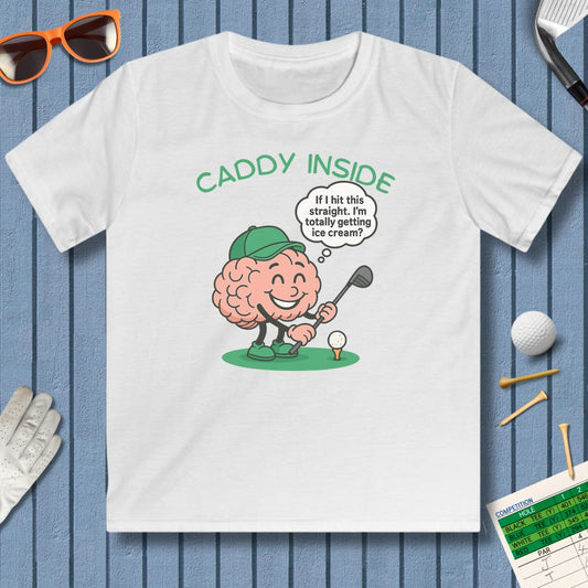 The Caddy Inside - Youth Golf T-Shirt in White