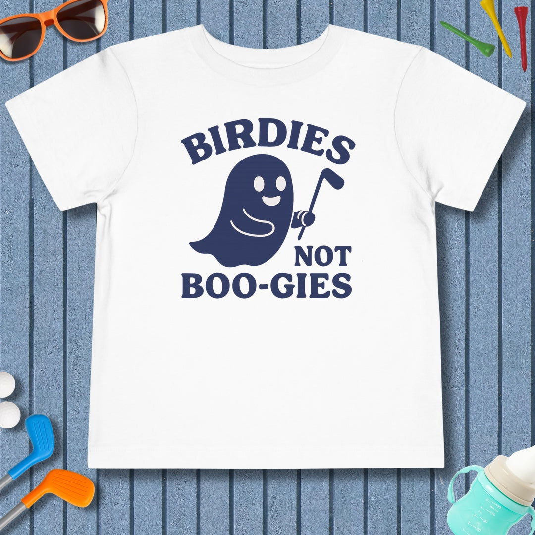 Birdies not BOO-GIES - Toddler Golf T-Shirt in White