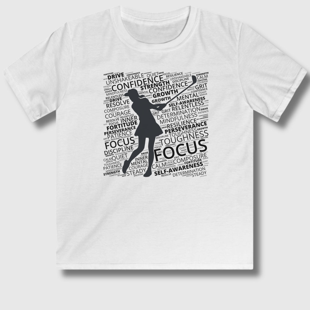 Unleash Your Mental Game (Female) - Youth Golf T-Shirt in White