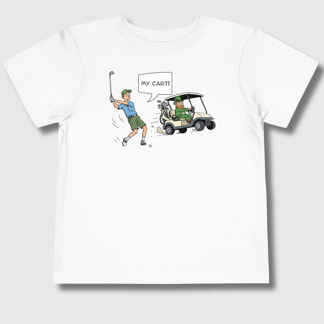 My Cart! - Toddler Golf T-Shirt in White