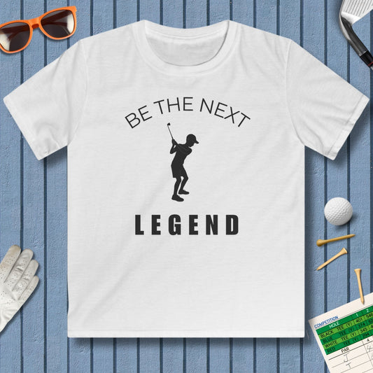 BE THE NEXT LEGEND (Boys) - Youth Golf T-Shirt in White