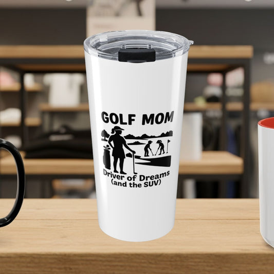 Golf Mom - 20oz Tumbler in White