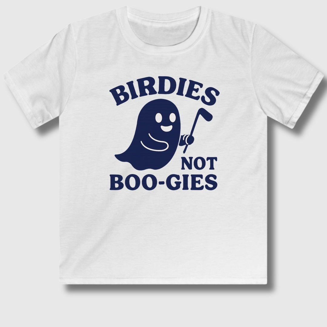 Birdies not BOO-GIES - Youth Golf T-Shirt in White
