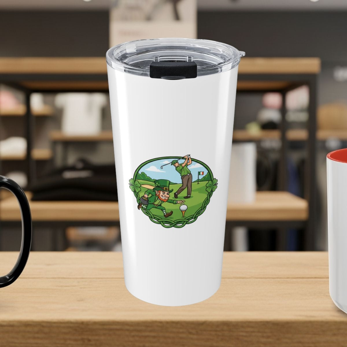 The Leprechaun Stole My Ball! - 20oz Tumbler in White