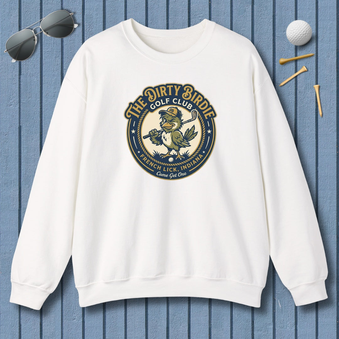 The Dirty Birdie Golf Club - French Lick, Indiana - Adult Golf Sweatshirt in White