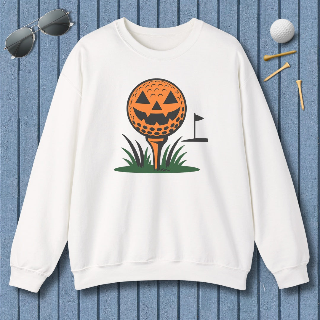 Tee Time Terror - Adult Golf Sweatshirt in White