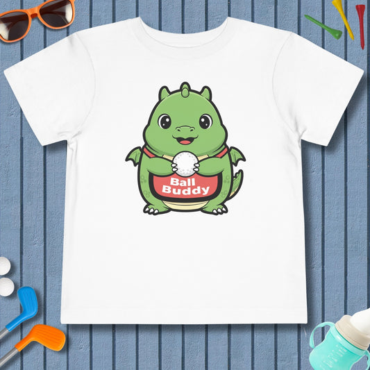 Ball Buddy Dragon - Toddler Golf T-Shirt in White