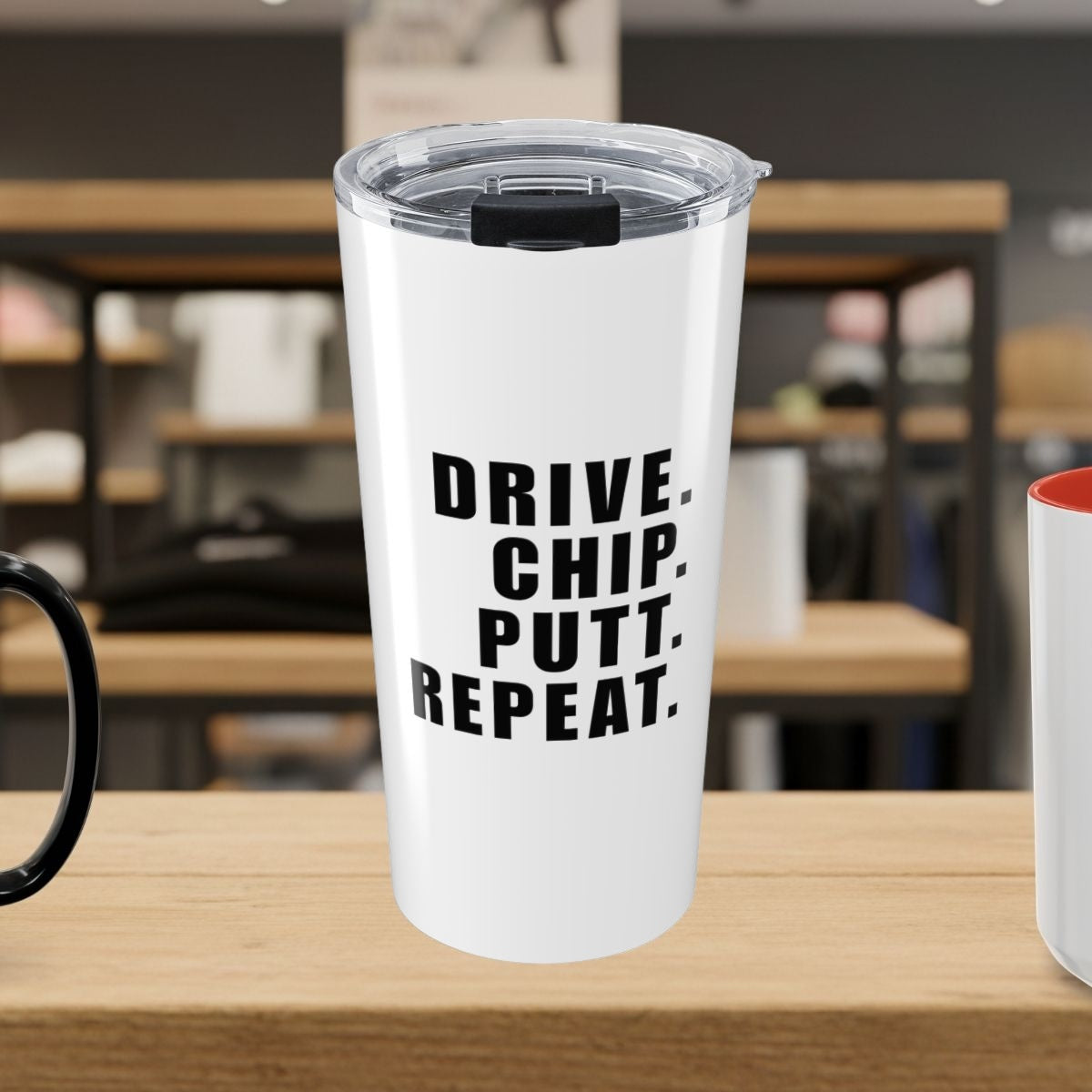 DRIVE CHIP PUTT REPEAT - 20oz Tumbler in White