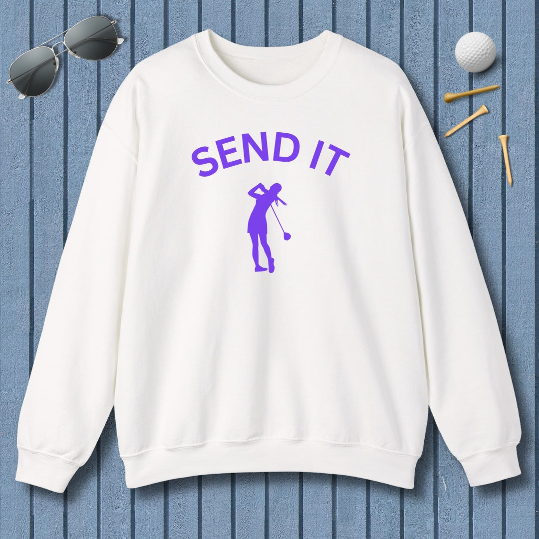 SEND IT (Female) - Adult Golf Sweatshirt in White