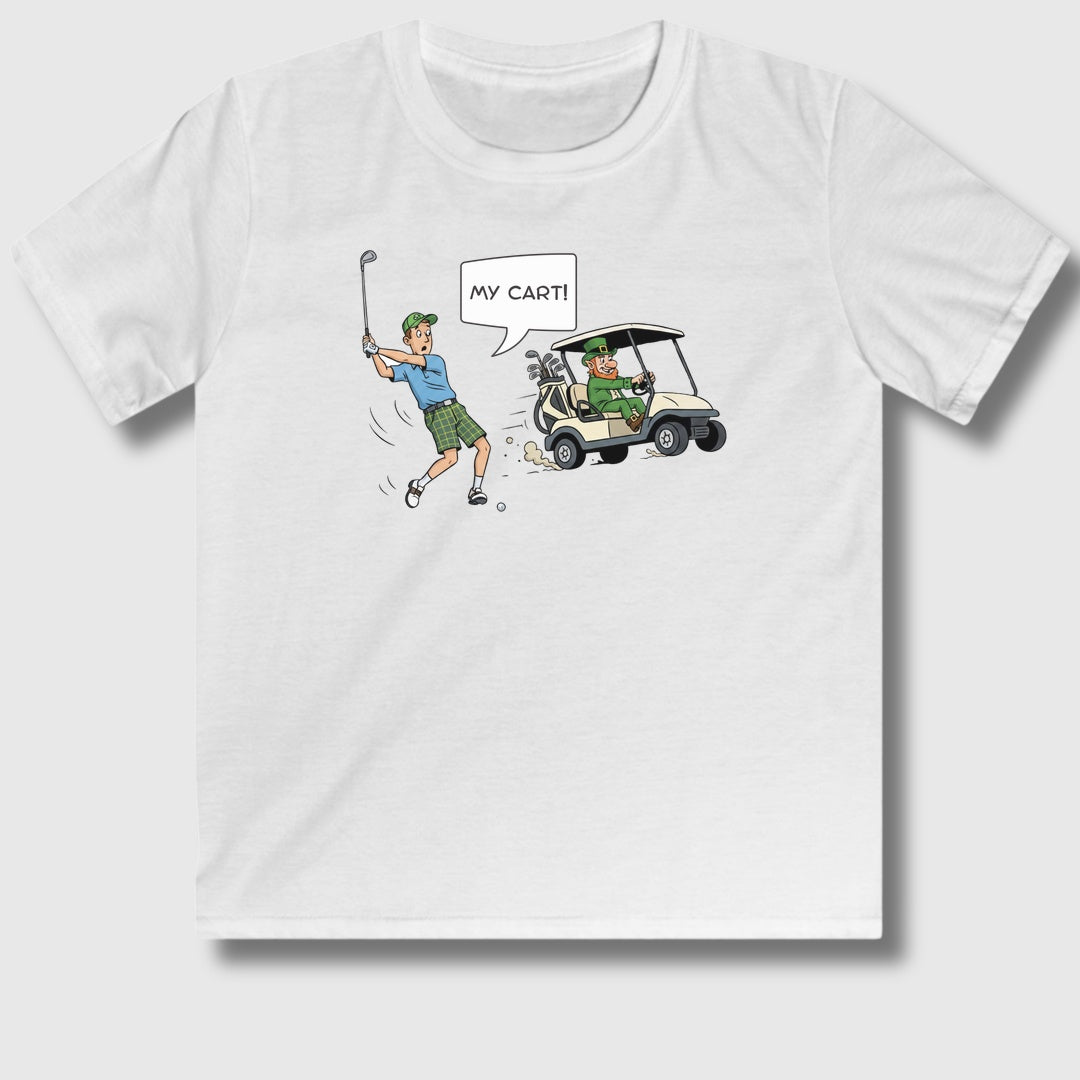 My Cart! - Youth Golf T-Shirt in White