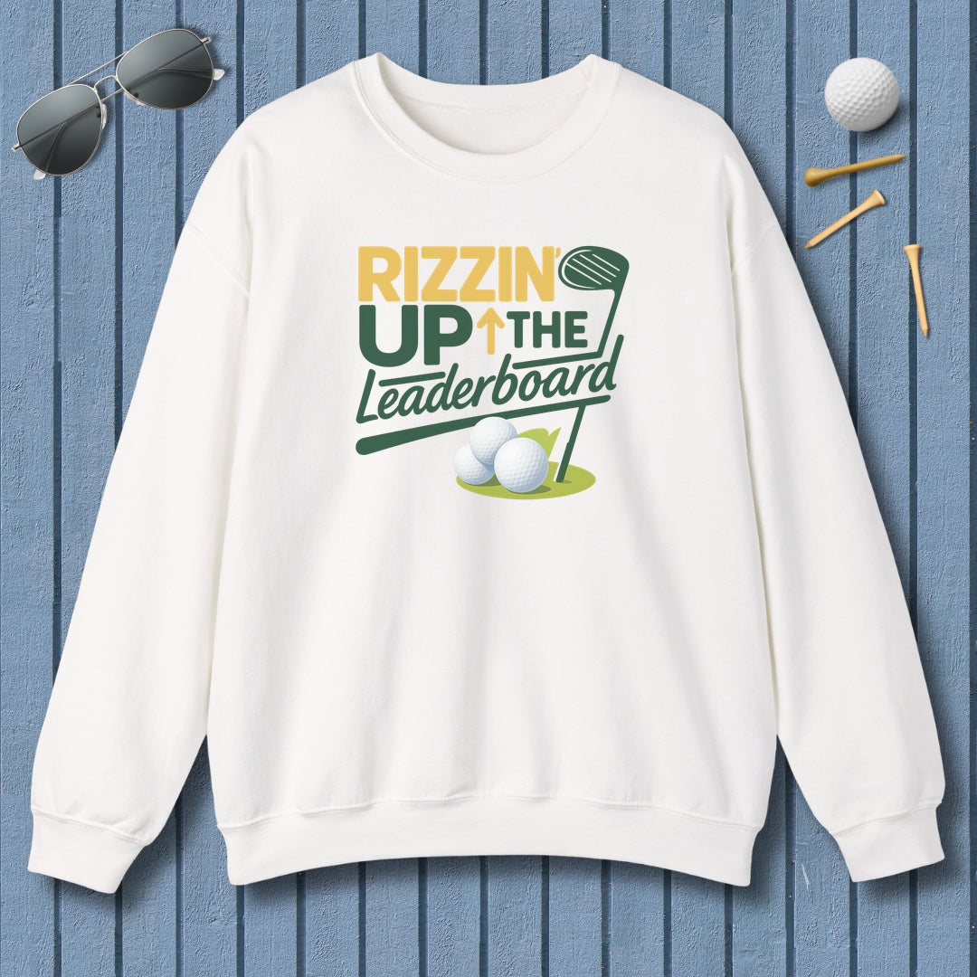 Rizzin' Up The Leaderboard - Adult Golf Sweatshirt in White