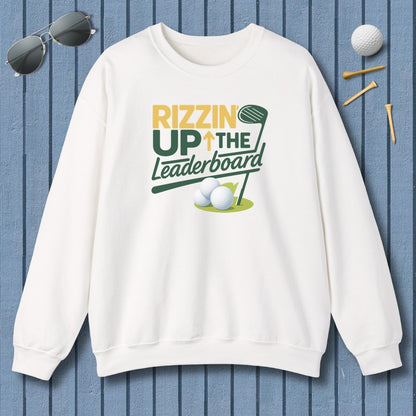 Rizzin' Up The Leaderboard - Adult Golf Sweatshirt in White