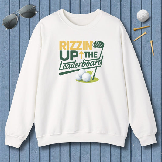 Rizzin' Up The Leaderboard - Adult Golf Sweatshirt in White