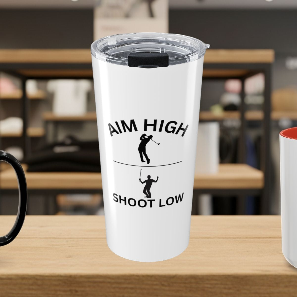 Aim High - Shoot Low (Male) - 20oz Tumbler in White