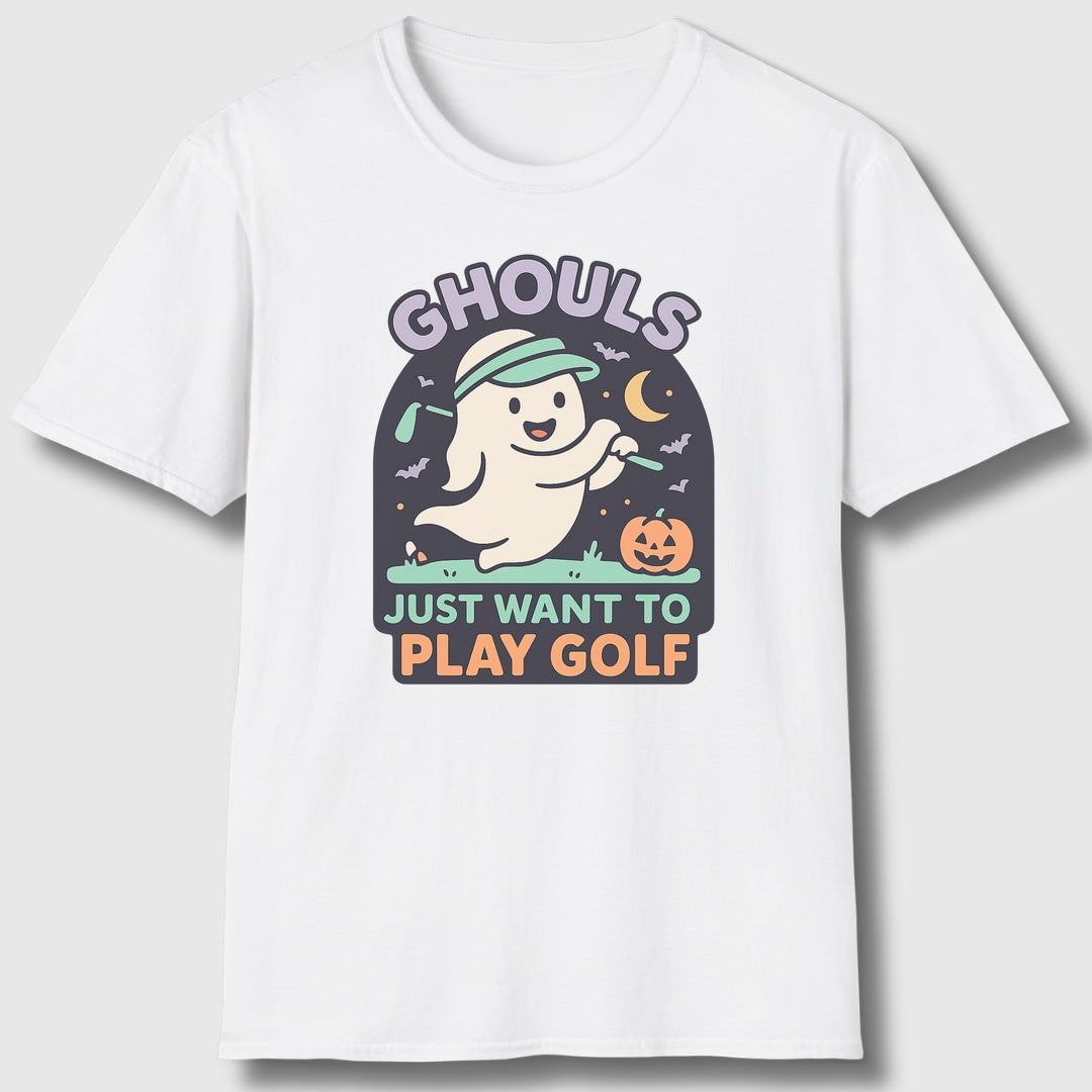 Ghouls Just Wanna Play Golf - Adult Golf T-Shirt in White