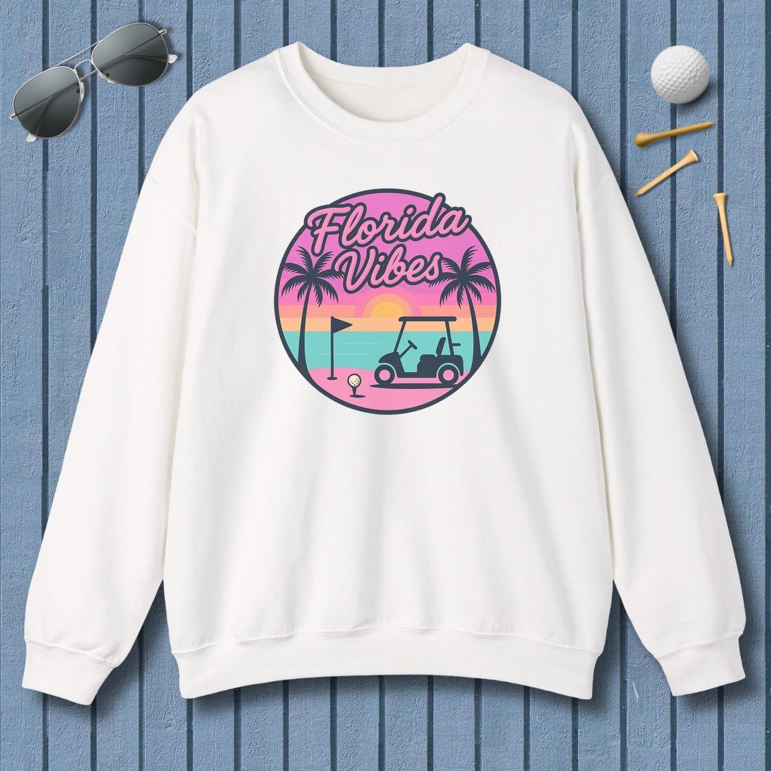 Golf Vibes - Florida Sunshine Edition - Adult Golf Sweatshirt in White