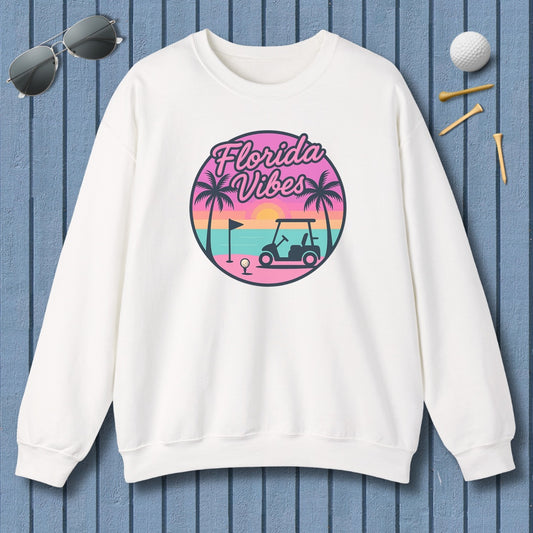 Golf Vibes - Florida Sunshine Edition - Adult Golf Sweatshirt in White