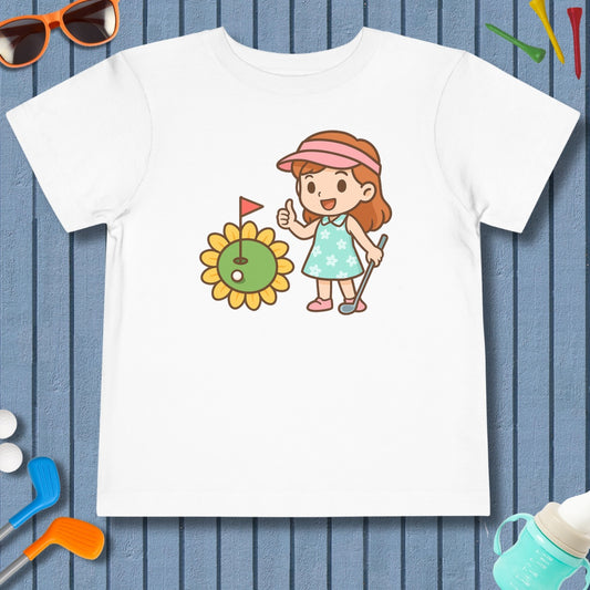 Sunflower Green - Toddler Golf T-Shirt in White