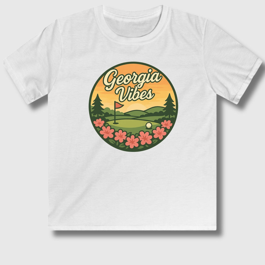 Golf Vibes - Georgia Azalea Edition - Youth Golf T-Shirt in White