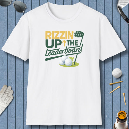 Rizzin' Up The Leaderboard - Adult Golf T-Shirt in White