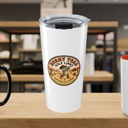 Horny Toad Golf Links - Lick Skillet, Texas - 20oz Tumbler in White