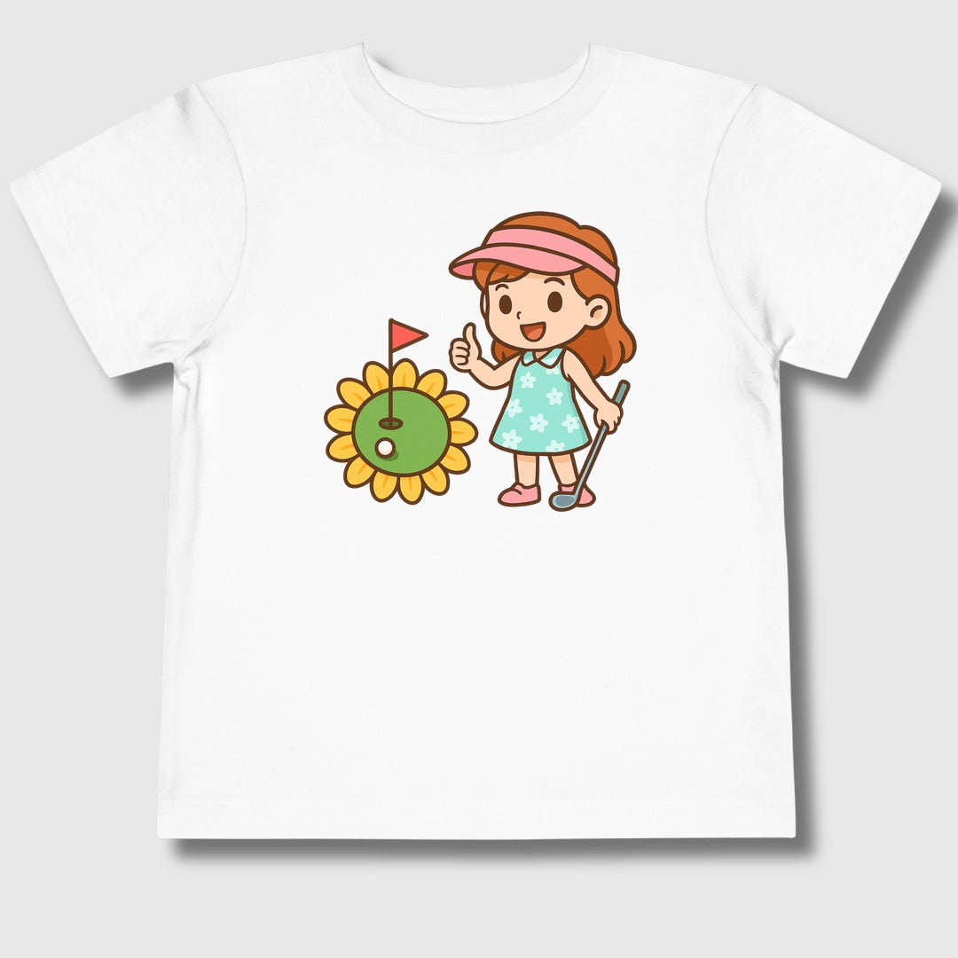 Sunflower Green - Toddler Golf T-Shirt in White