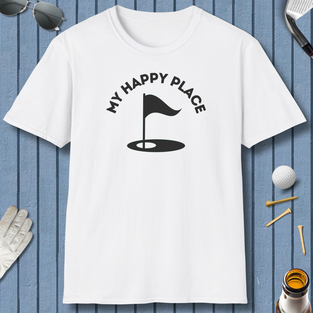 My Happy Place - Adult Golf T-Shirt in White