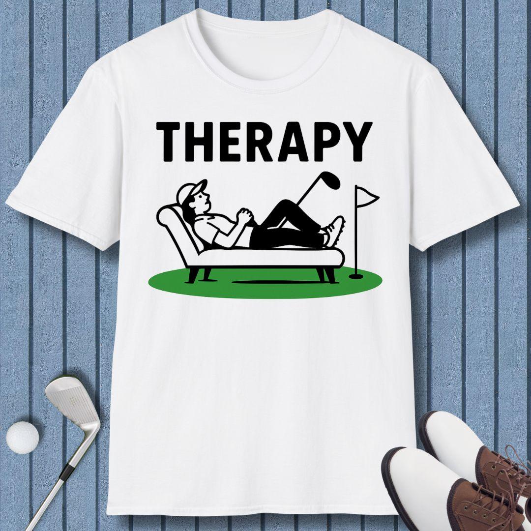 Therapy - T-Shirt in White, great for casual wear. Find more fun golf focused products at oneforetheages.com