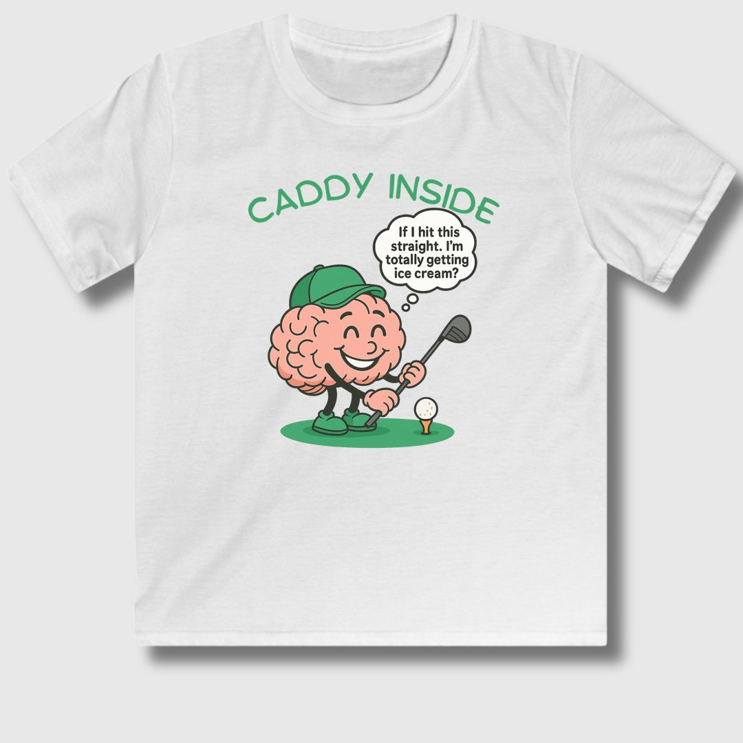The Caddy Inside - Youth Golf T-Shirt in White