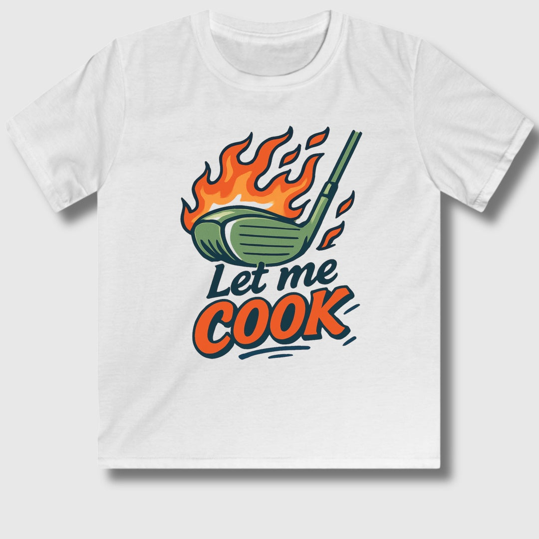 Let Me Cook - Youth Golf T-Shirt in White