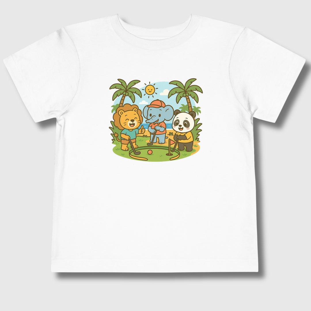 It's a zoo out here - Toddler Golf T-Shirt in White