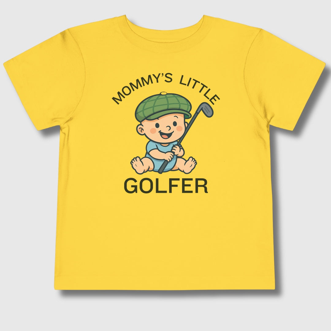Mommy's Little Golfer - Toddler Golf T-Shirt in Yellow