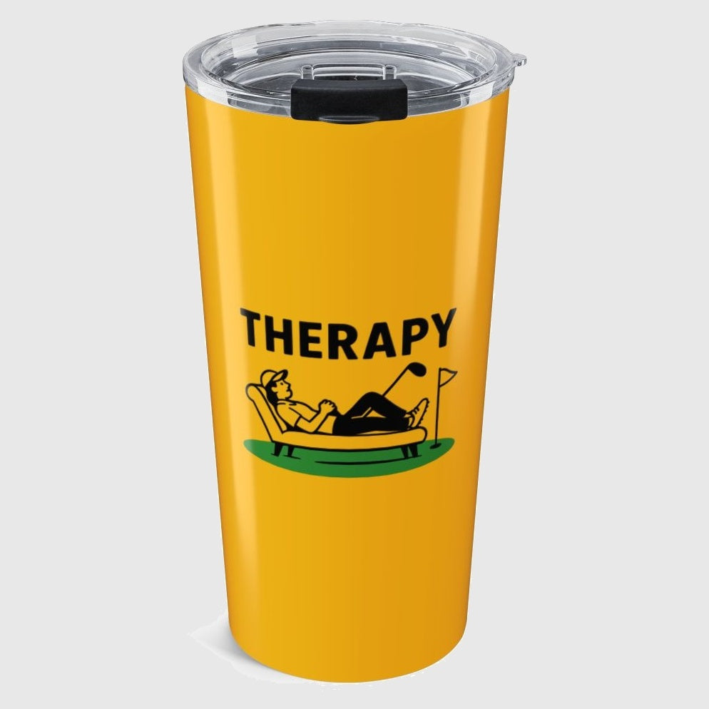 Golf Therapy - 20oz Tumbler in Yellow