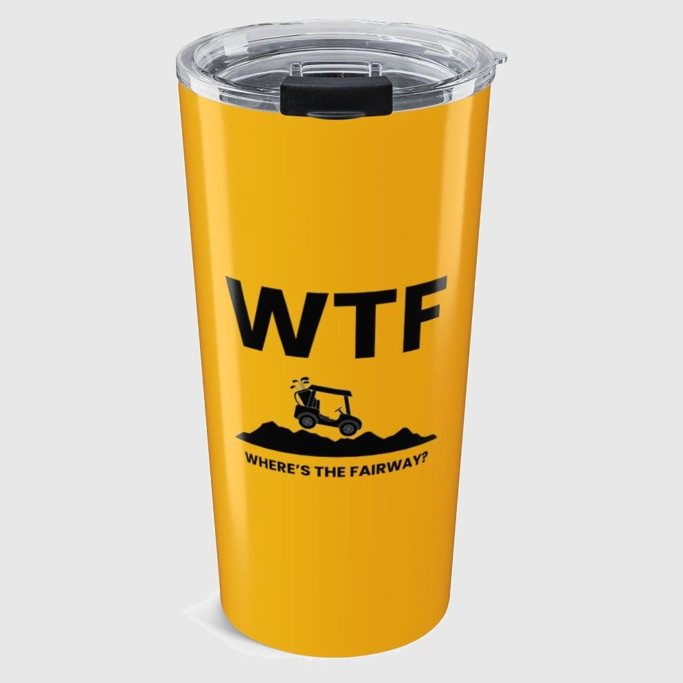 WTF - Where's the Fairway - 20oz Tumbler in Yellow