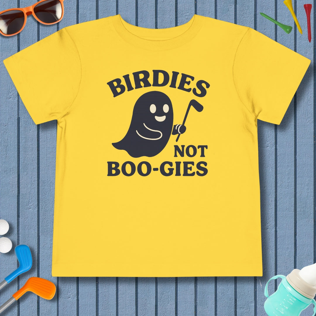 Birdies not BOO-GIES - Toddler Golf T-Shirt in Yellow