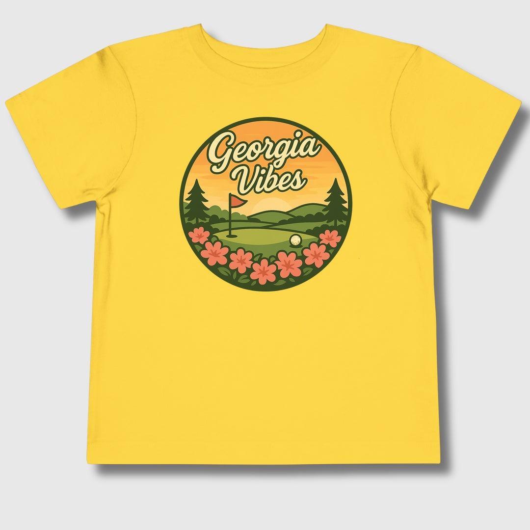 Golf Vibes - Georgia Azalea Edition - Toddler Golf T-Shirt in Yellow