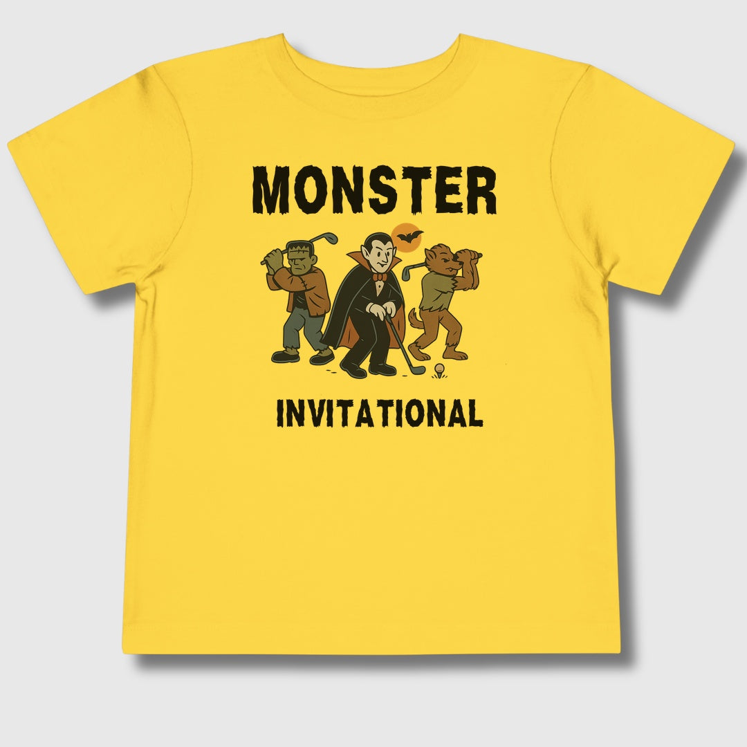 Monster Invitational - Toddler Golf T-Shirt in Yellow