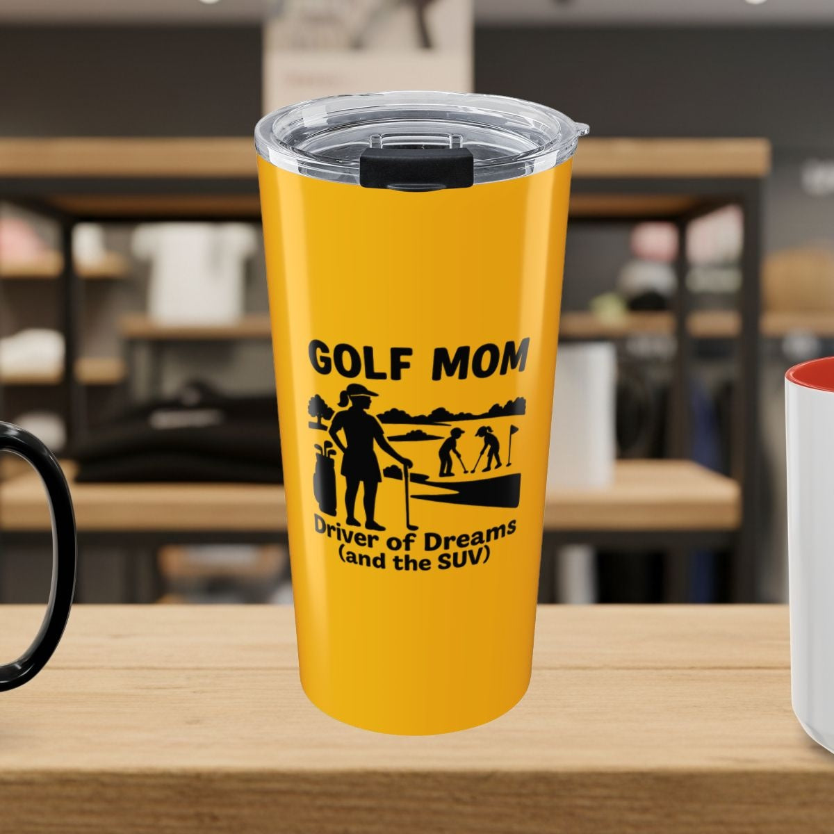 Golf Mom - 20oz Tumbler in Yellow