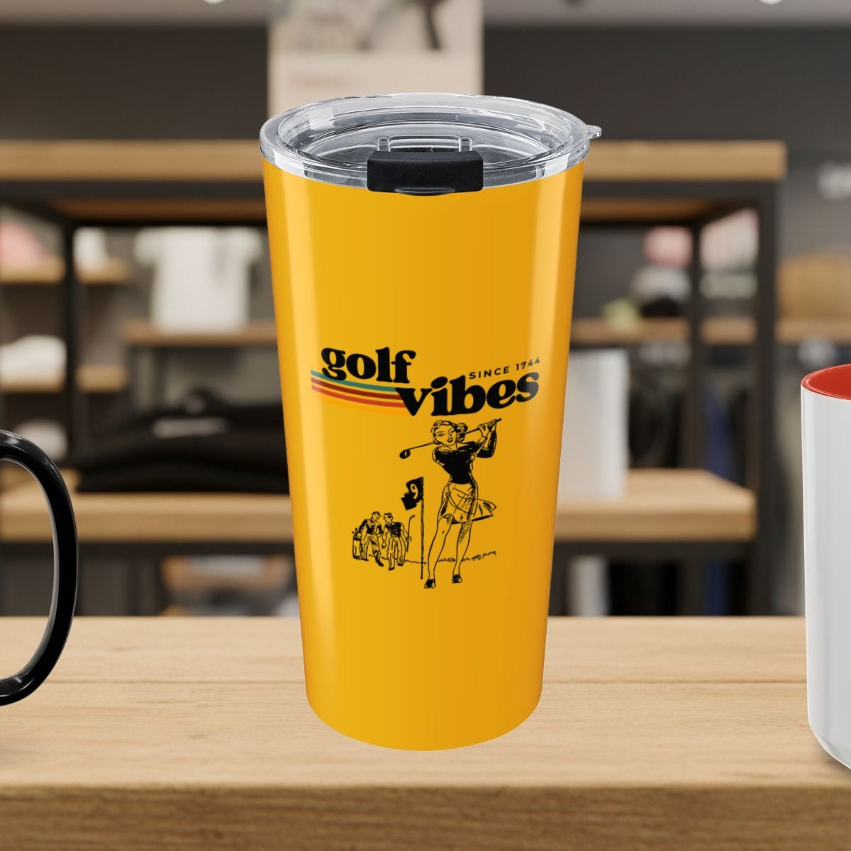 Golf Vibes Retro - 20oz Tumbler in Yellow
