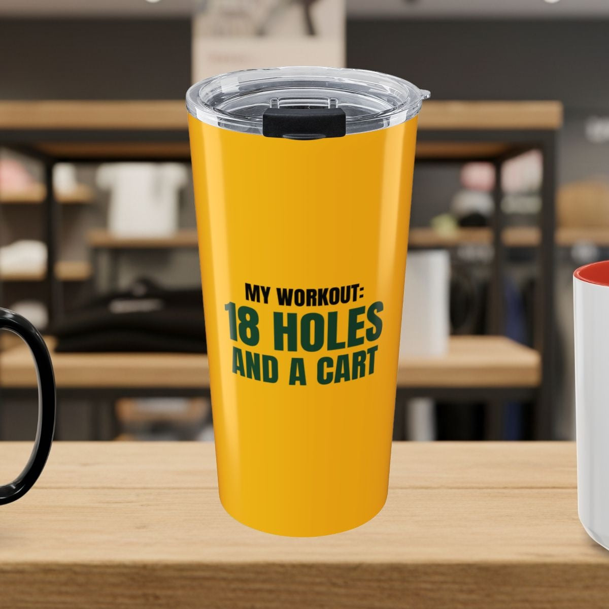My Workout: 18 Holes - 20oz Tumbler in Yellow