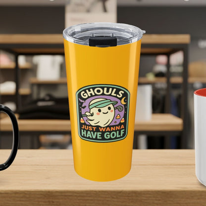 Ghouls Just Wanna Have Golf - 20oz Tumbler in Yellow