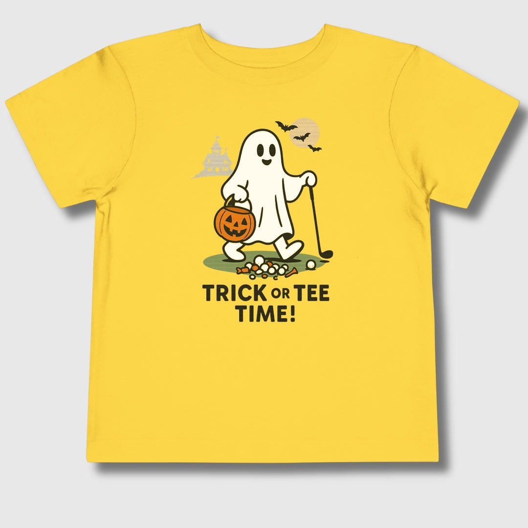 Trick or Tee Time - Toddler Golf T-Shirt in Yellow