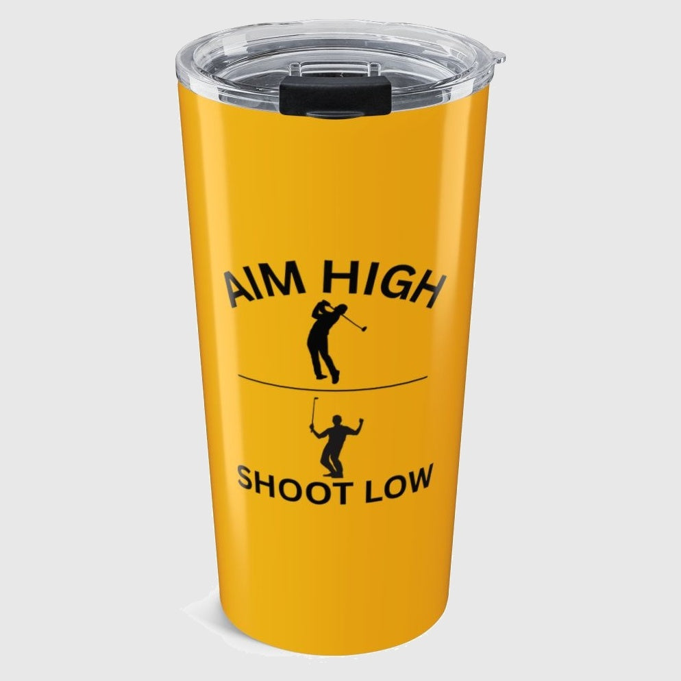 Aim High - Shoot Low (Male) - 20oz Tumbler in Yellow