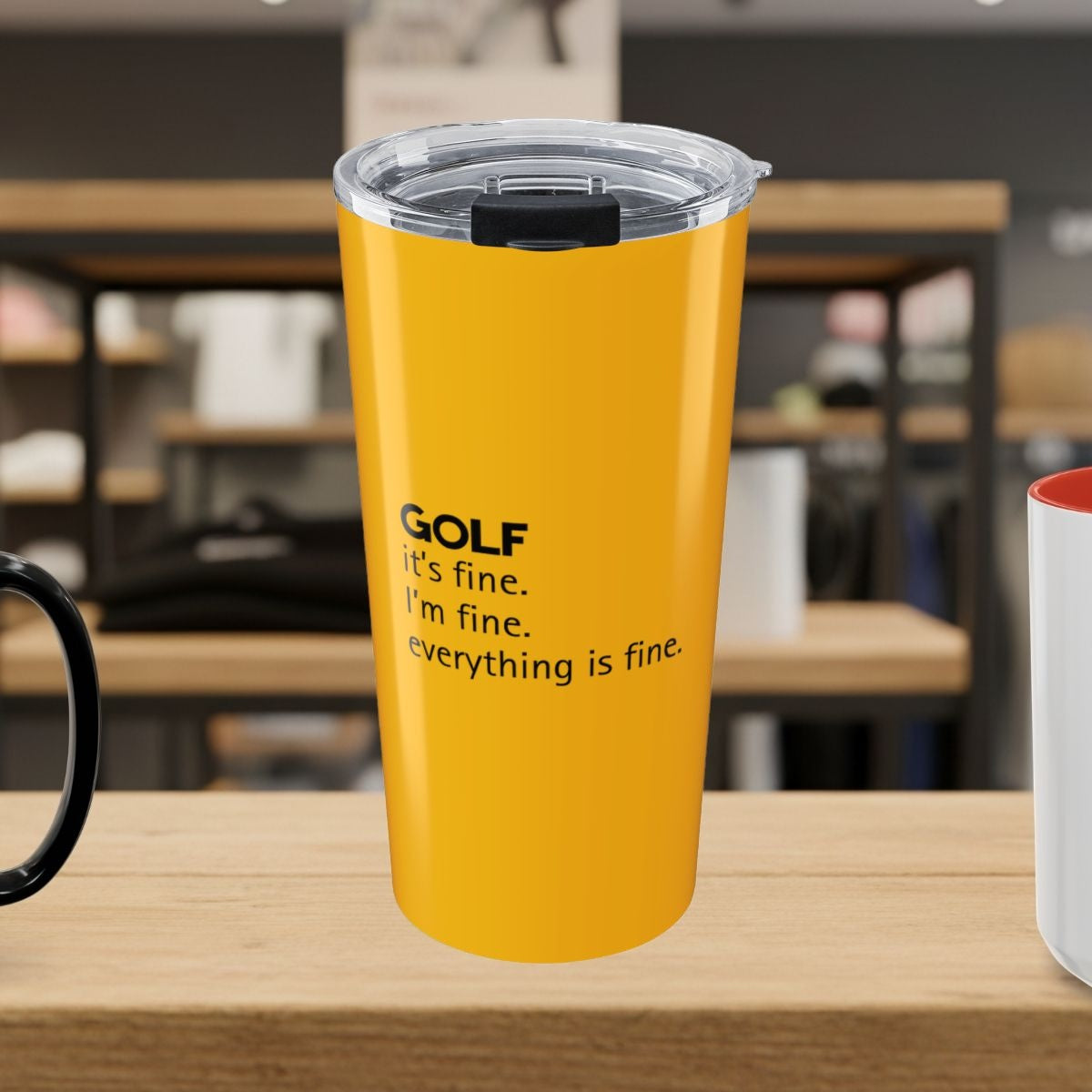 Golf: It's Fine. Everything Is Fine. - 20oz Tumbler in Yellow